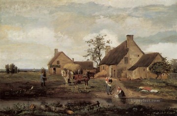 Una granja en Nièvre al aire libre Romanticismo Jean Baptiste Camille Corot Pinturas al óleo